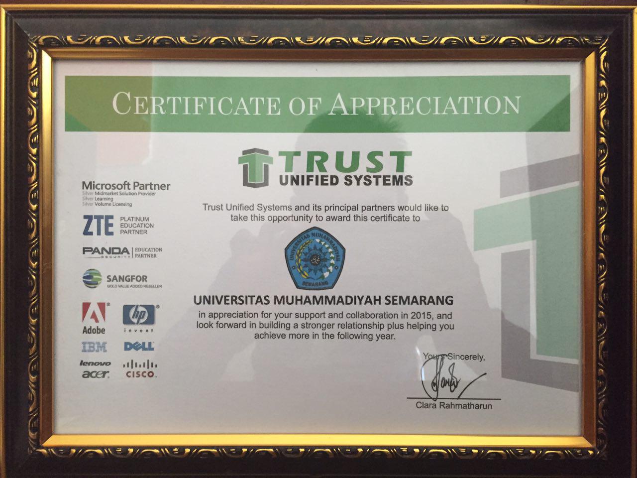 Read more about the article Unimus Mendapatkan Sertifikat Apresiasi Smart Campus | Kampus berbasis Teknologi Informasi