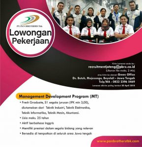 Read more about the article Lowongan Pekerjaan PT PAN Brother