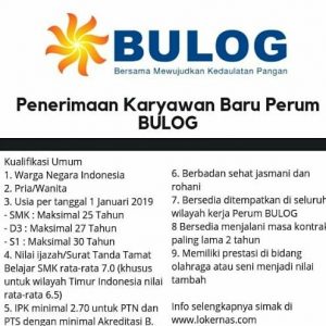 Read more about the article Lowongan Kerja BULOG