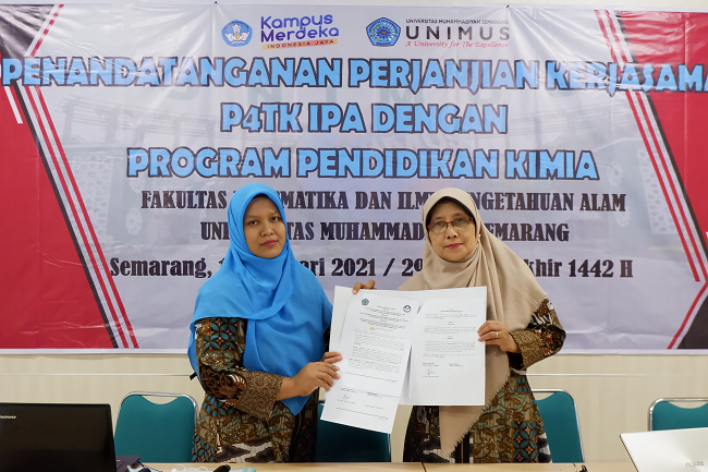 Read more about the article S1 Pendidikan Kimia FMIPA Unimus Gandeng dan Tanda Tangani MoU dengan P4TK IPA Kemendigbud