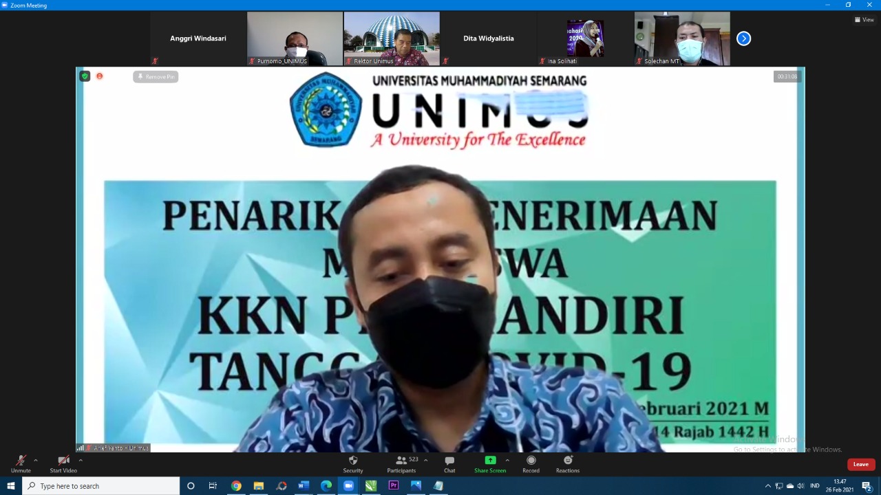 Penarikan Mahasiswa KKN PPM Mandiri Tanggap Covid-19 Unimus Secara ...