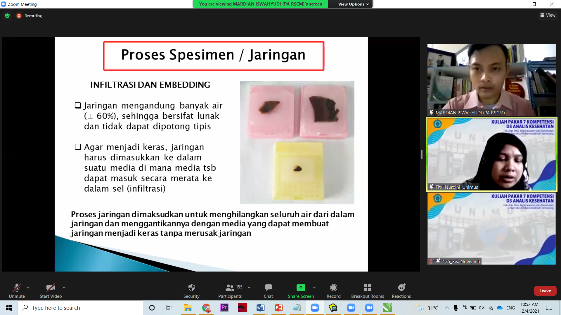 Read more about the article D3 Analis Kesehatan Gelar Kuliah Pakar Sitohistoteknologi 2021