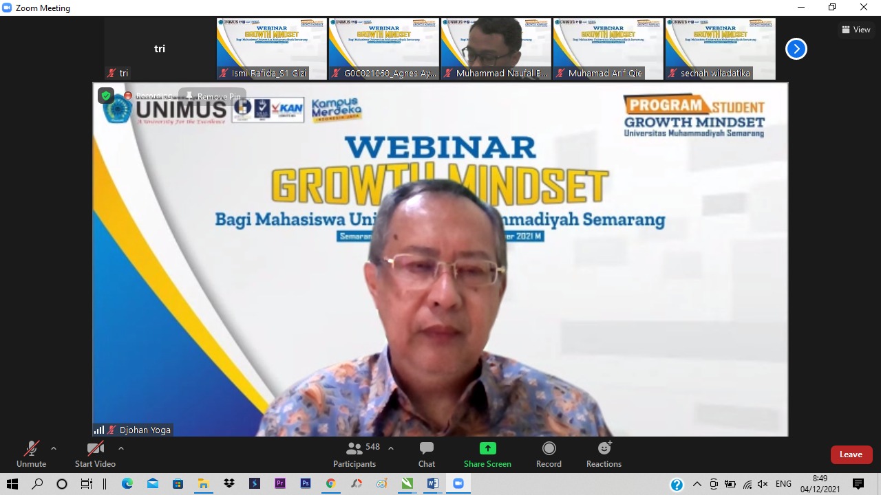 Read more about the article WEBINAR “GROWTH MINDSET” PENGEMBANGAN DIRI MAHASISWA UNIVERSITAS MUHAMMADIYAH SEMARANG