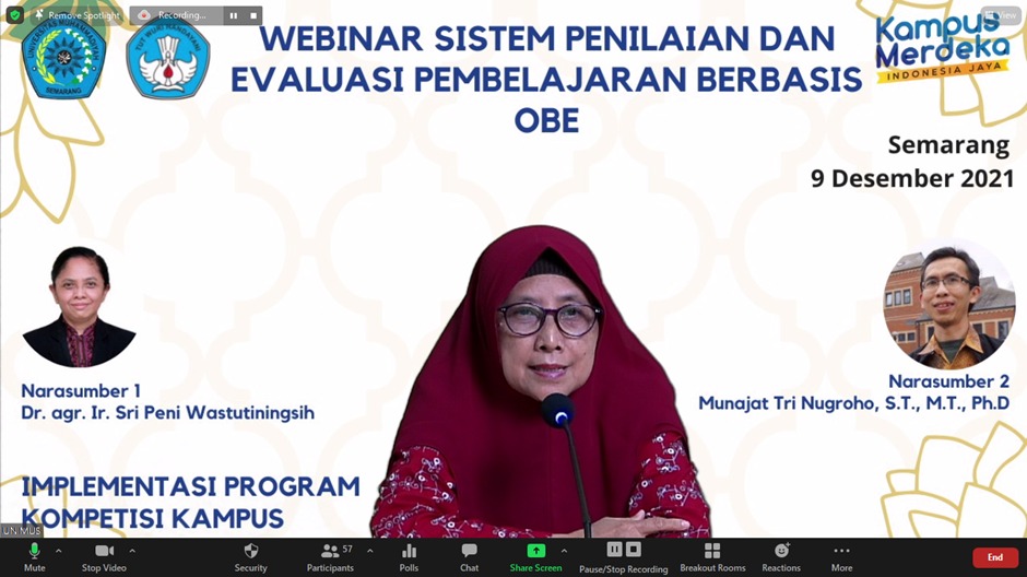 Read more about the article WEBINAR SISTEM PENILAIAN DAN EVALUASI PEMBELAJARAN ABAD 21 BERBASIS OBE