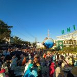ANTUSIASME JAMAAH MENGIKUTI SHOLAT IDHUL ADHA 1443 H DI HALAMAN KAMPUS UNIMUS