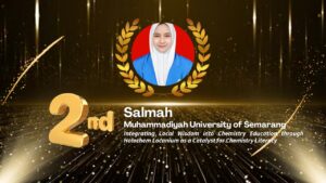 Read more about the article Mahasiswa S1 Pendidikan Kimia Unimus raih Juara 2 dalam International Science And Technology Essay Competition