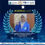 Gesti Maradella Mahasiswa Prodi Gizi Unimus Raih Juara 2 Kompetisi Poster #2 Tingkat Nasional