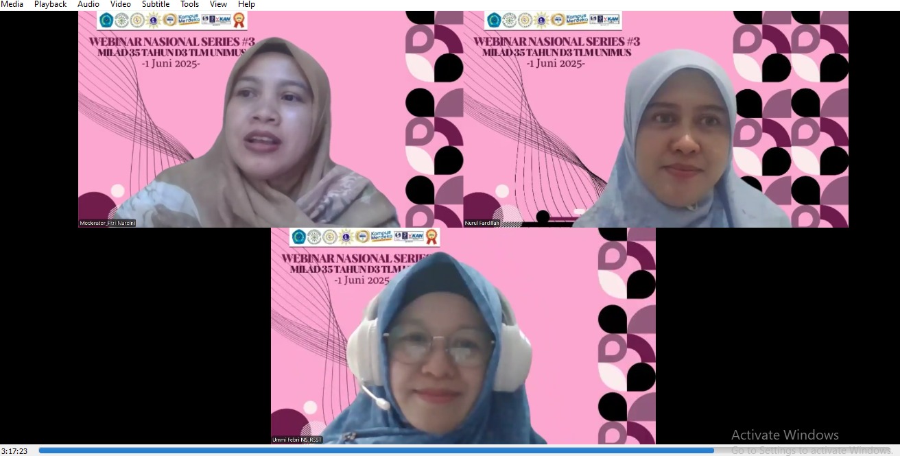 Read more about the article Peringati Milad ke-35, D3 TLM Unimus Gelar Webinar Nasional Bertajuk Profesionalisme ATLM dalam Bidang Patologi Anatomi