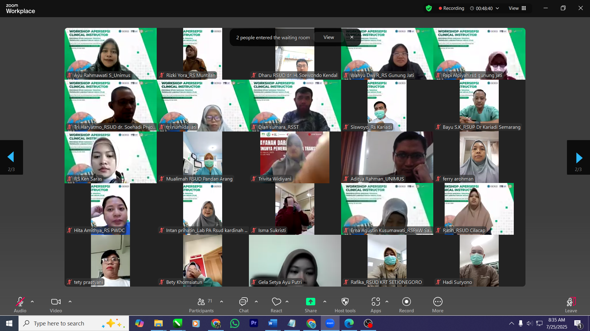 Read more about the article Prodi Sarjana Terapan Teknologi Laboratorium Medis UNIMUS Gelar Workshop Apersepsi Clinical Instructor