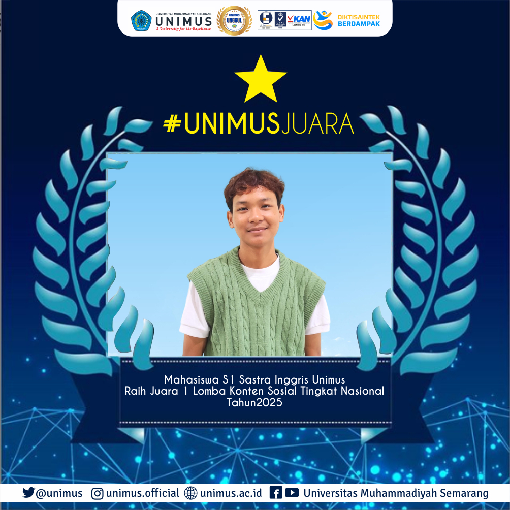 Read more about the article Mahasiswa S1 Sastra Inggris Unimus Raih Juara 1 Lomba Konten Sosial Tingkat Nasional Tahun2025